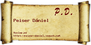 Peiser Dániel névjegykártya